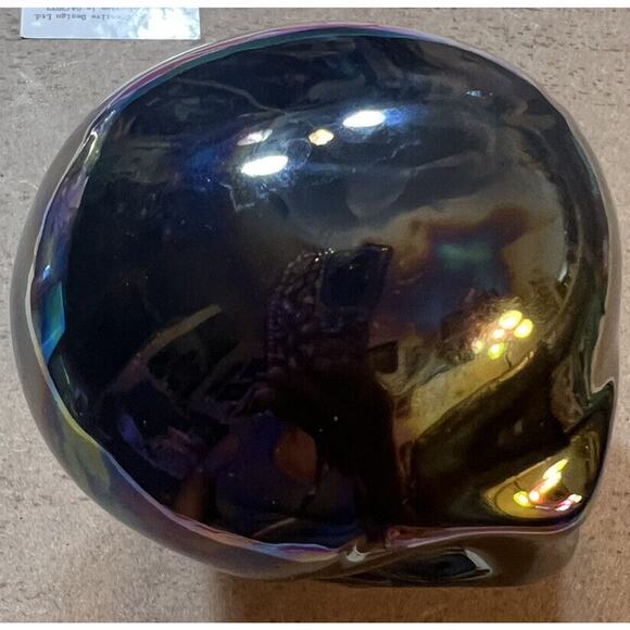-HALLOWEEN SKULL decor Dark Iridescent Reflective Skull Figurine - Picture 7 of 14